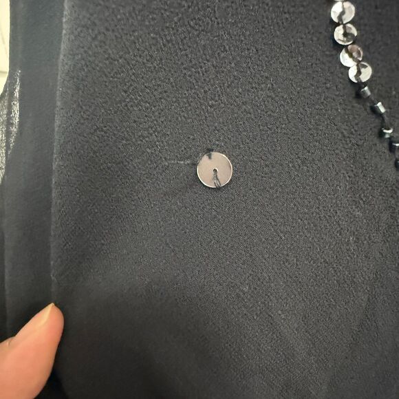 BCBGMaxAzria black Asymmetrical beaded sequin halter dress size 4 - Picture 6 of 7